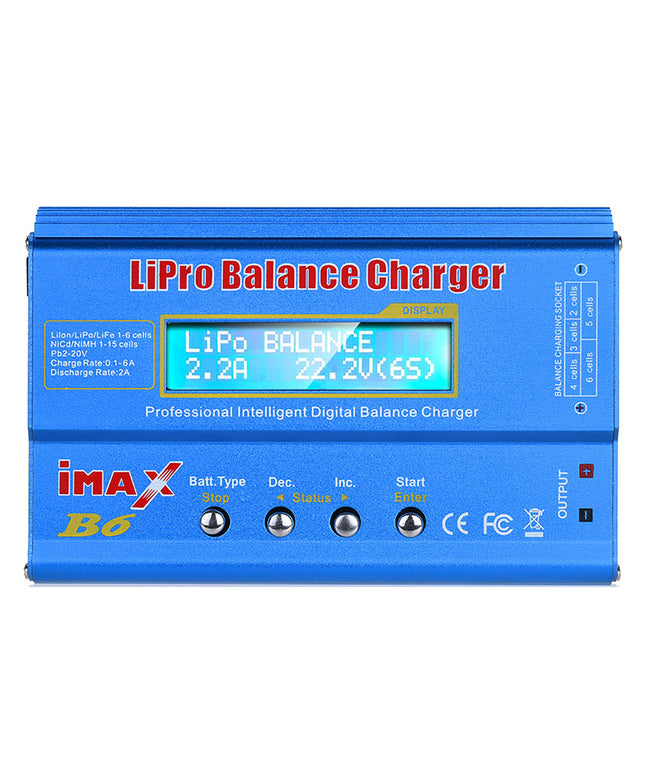 IMAX B6 LiPo Battery Charger 1S-6S LiPo Life Li-ion Balance Fast Charger Discharger 80W 6A Smart Digital Battery Pack Charger NiCD NiMH PB Smart Battery Battery for RC Car