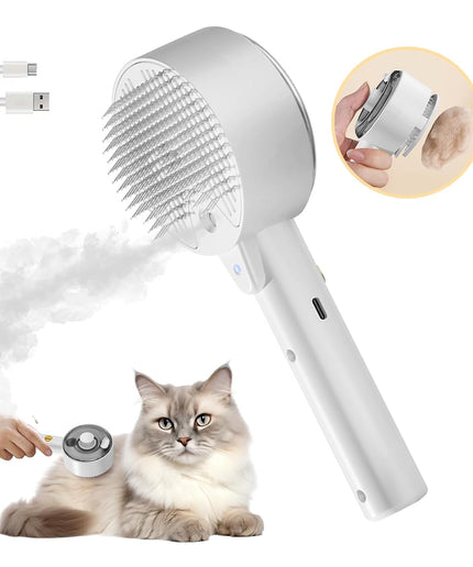 Pet Brush for Cat Dog Steam Brush for Shedding Spritz Defur Comb for Long Short Hair Cat Dog Pet Steam Brush for Cats Dogs Massage Grooming Self-Cleaning