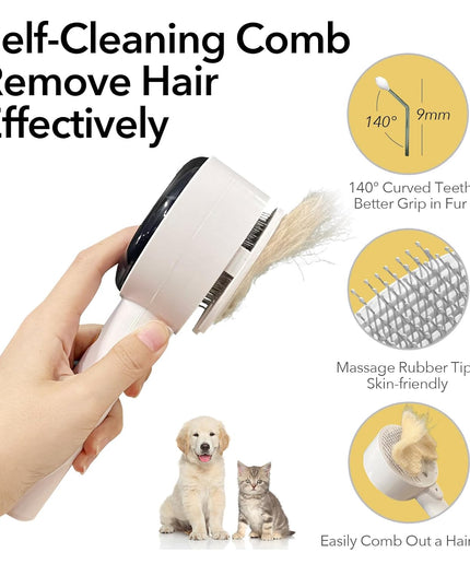 Pet Brush for Cat Dog Steam Brush for Shedding Spritz Defur Comb for Long Short Hair Cat Dog Pet Steam Brush for Cats Dogs Massage Grooming Self-Cleaning