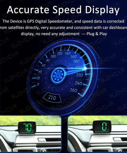 New Speedometer HUD GPS Digital Speed Meter MPH Speed Head Up Display for Cars Trucks, USB Cable Plug & Play