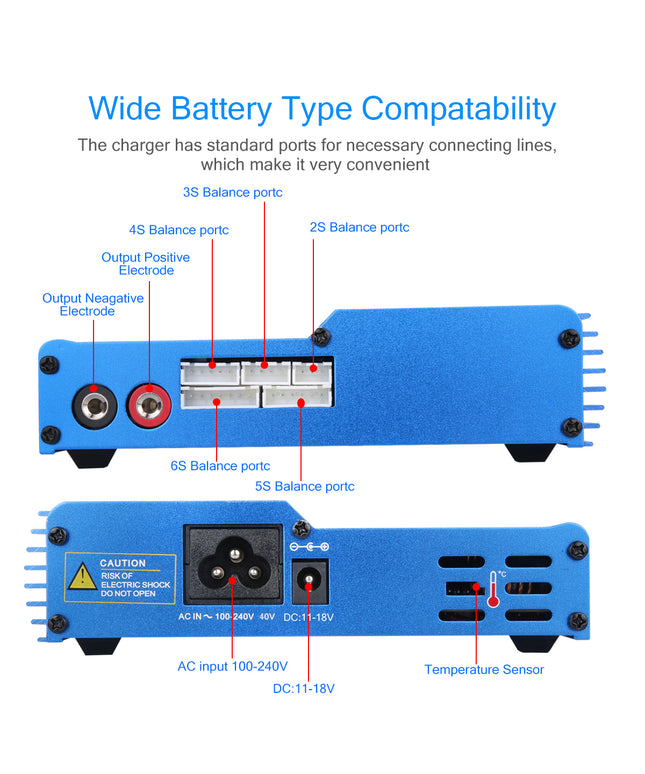IMAX B6AC LiPo Battery Charger 1S-6S LiPo Life Li-ion Balance Fast Charger Discharger 80W 6A Smart Digital Battery Pack Charger NiCD NiMH PB Smart Battery Battery for RC Car