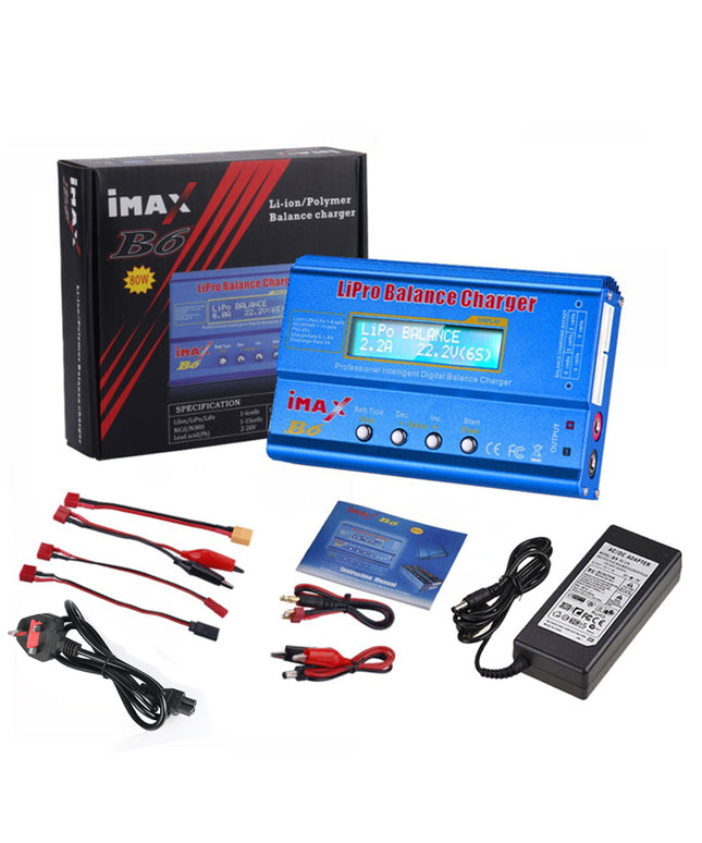 IMAX B6 LiPo Battery Charger 1S-6S LiPo Life Li-ion Balance Fast Charger Discharger 80W 6A Smart Digital Battery Pack Charger NiCD NiMH PB Smart Battery Battery for RC Car
