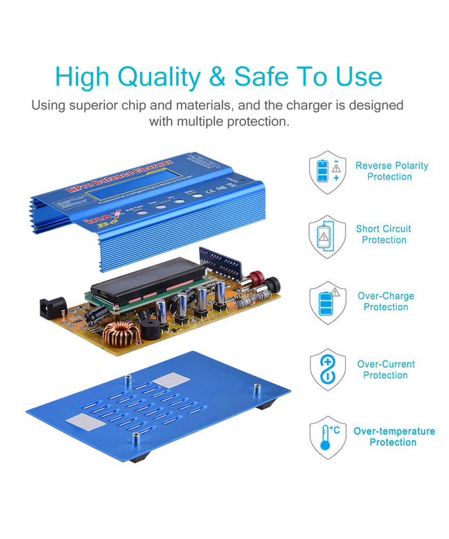 IMAX B6 LiPo Battery Charger 1S-6S LiPo Life Li-ion Balance Fast Charger Discharger 80W 6A Smart Digital Battery Pack Charger NiCD NiMH PB Smart Battery Battery for RC Car