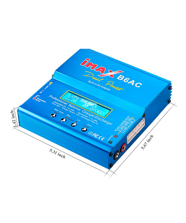 IMAX B6AC LiPo Battery Charger 1S-6S LiPo Life Li-ion Balance Fast Charger Discharger 80W 6A Smart Digital Battery Pack Charger NiCD NiMH PB Smart Battery Battery for RC Car