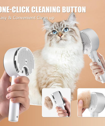 Pet Brush for Cat Dog Steam Brush for Shedding Spritz Defur Comb for Long Short Hair Cat Dog Pet Steam Brush for Cats Dogs Massage Grooming Self-Cleaning