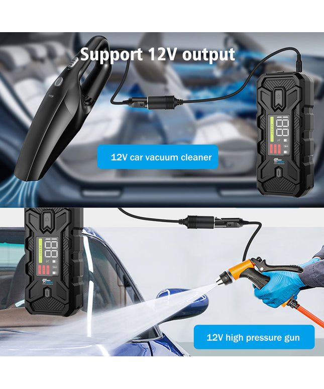 Car Battery Jump Starter 3000A Peak Jump Box (8.0L Gas/8L Diesel) Portable Car Jump Starter Battery Pack, 12V Car Battery Jumper Starter with Safety Jumper Cables, Fast Charge, Lights, Compact