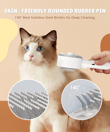 Pet Brush for Cat Dog Steam Brush for Shedding Spritz Defur Comb for Long Short Hair Cat Dog Pet Steam Brush for Cats Dogs Massage Grooming Self-Cleaning