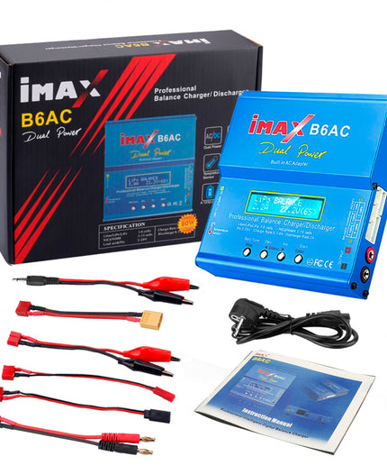 IMAX B6AC LiPo Battery Charger 1S-6S LiPo Life Li-ion Balance Fast Charger Discharger 80W 6A Smart Digital Battery Pack Charger NiCD NiMH PB Smart Battery Battery for RC Car