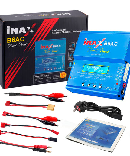 IMAX B6AC LiPo Battery Charger 1S-6S LiPo Life Li-ion Balance Fast Charger Discharger 80W 6A Smart Digital Battery Pack Charger NiCD NiMH PB Smart Battery Battery for RC Car